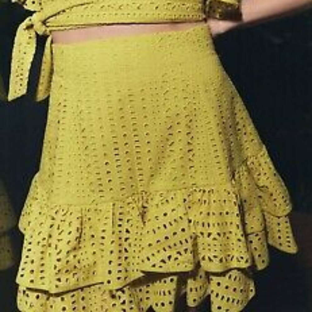 ZARA | Eyelet Ruffle Cotton Skirt | Sz. XS